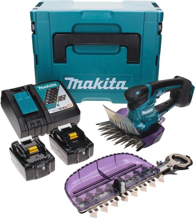 Produktbild Makita DUM 604 RMXJ Akku Grasschere 18 V mit Gras- und Strauchscherblatt + 2x Akku 4,0 Ah + (Akkubetrieb)