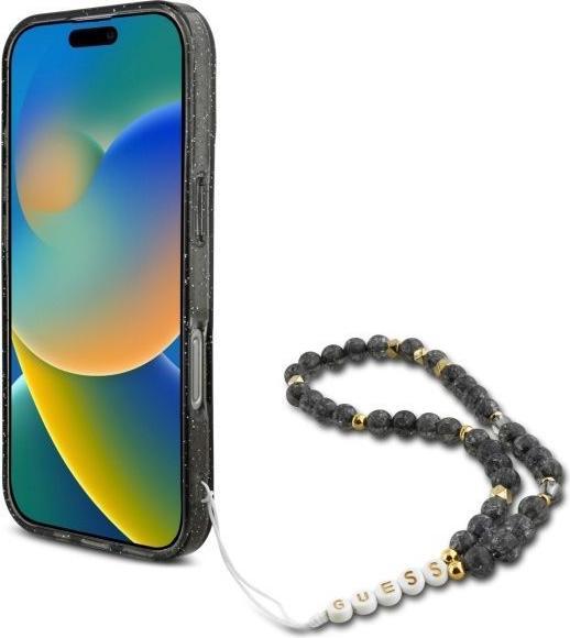 Immagine prodotto Guess GUHMP16XHGCRELSK iPhone 16 Pro Max 6,9" czarny/czarny hardcase IML Glitter Con Cinturino Perla M