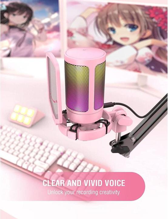 Image du produit Fifine A6V USB RGB Gaming Mic rose
