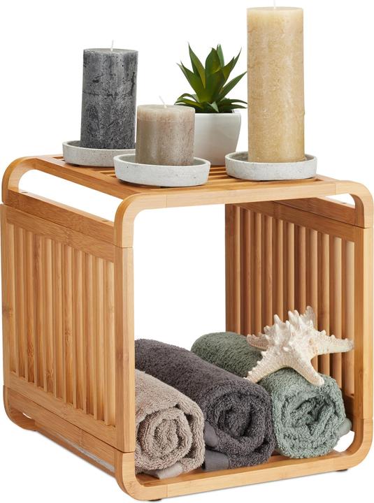 Actual product image Relaxdays Bamboo shelf (33 x 33 x 96 cm)