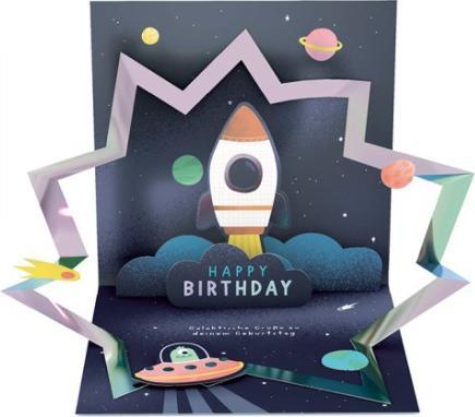 Actual product image Pop-Up Karte - Geburtstagsgrüsse Rakete