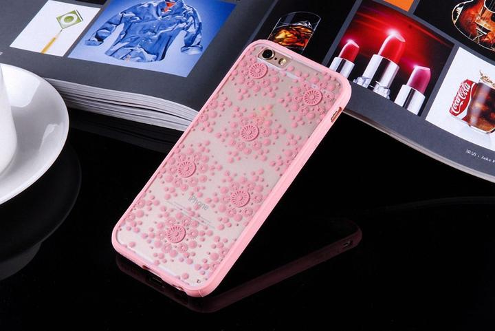Produktbild König Design Apple iPhone 8 Plus Handy Hülle Mandala Case Schutzhülle Motiv Flocken Rosa Neu (Apple iPhone 8 Plus)