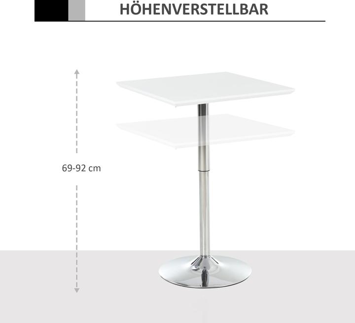 Produktbild Homcom Bistrotisch höhenverstellbar (60 x 60 x 92 cm)