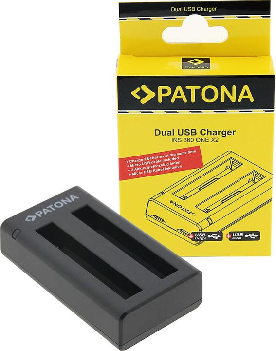 Immagine prodotto Patona Carica g. Doppia USB Insta 360 ONE X2 (Caricabatterie per fotocamere)