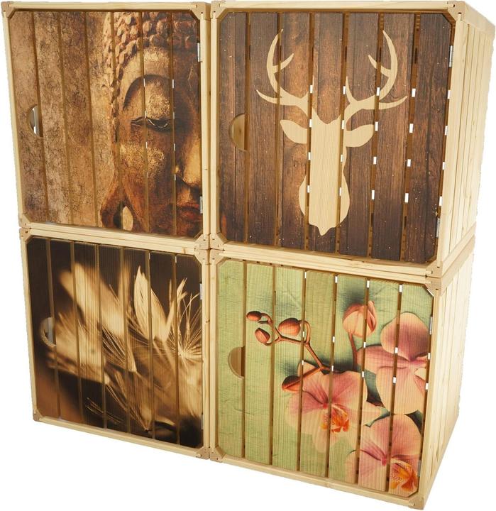 Produktbild Holz Zollhaus Holzharasse Hirsch mit Tür, 35 x 35 cm (35 x 35 x 35 cm, 39.20 l)