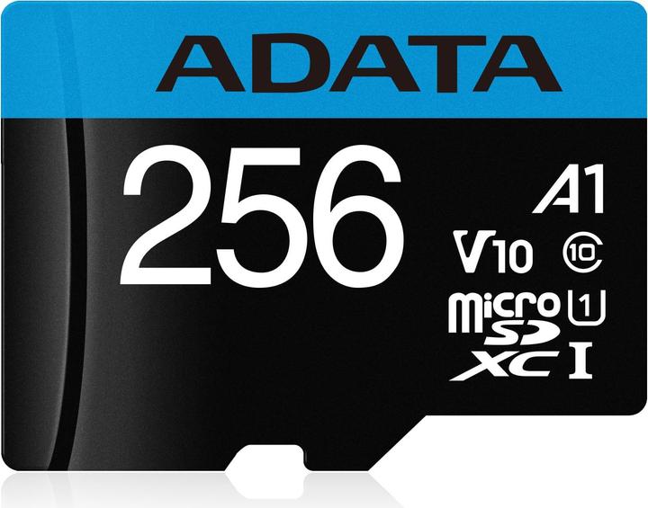 Actual product image Adata Premier Flash memory card (microSDXC to SD adapter included) (256 GB, microSDXC, U1, UHS-I)