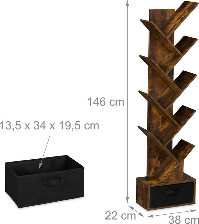 Produktbild Relaxdays Bücherregal (38 x 22 x 146 cm)