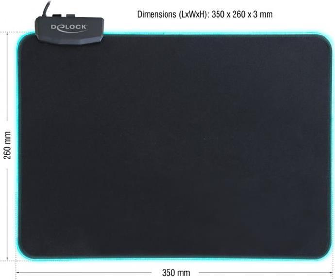 Produktbild Delock USB Mauspad mit RGB Beleuchtung (M)