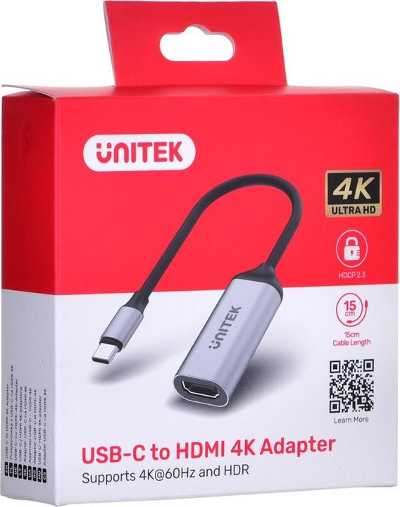 Actual product image Unitek ADAPTER USB-C - HDMI 2.0 4K 60HZ M/F (USB-C, 15 cm)