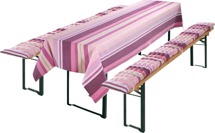 Produktbild Redbest Bierbank-Auflagen und Tischdecke "Streifen" 3-tlg. (110 x 260 cm)