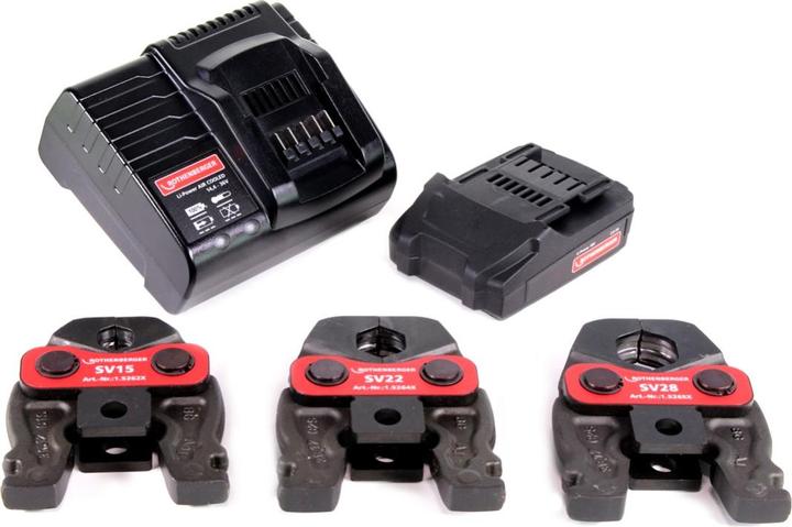 Actual product image Rothenberger ROMAX Compact TT press jaw set SV15-22-28, 1x 2 Ah (390 mm)