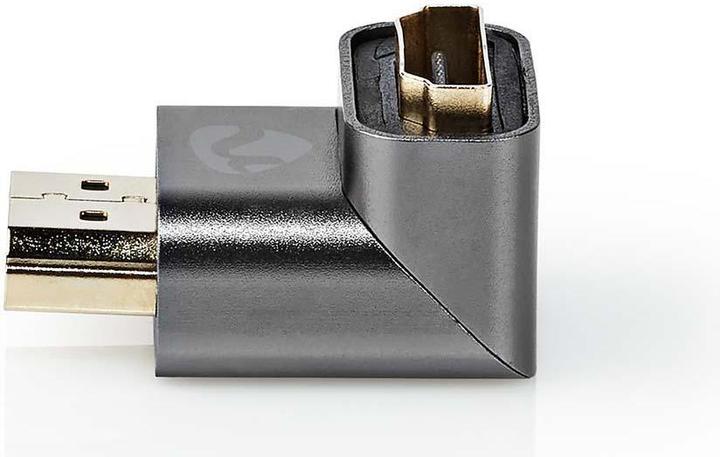 Actual product image Nedis HDMIT Adaptor HDMIT Connector / HDMIT Male HDMIT Female / HDMIT Output Gold Plated Angled 90° (HDMI, 3 cm)