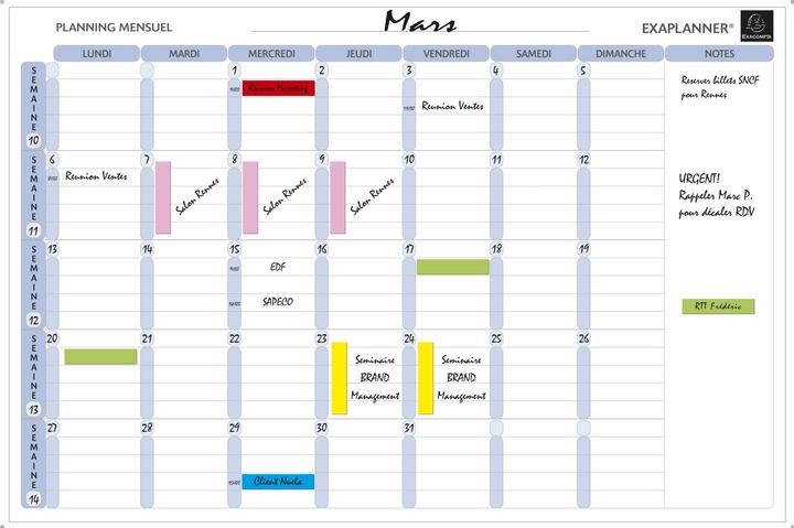 Actual product image Exacompta Magnet planner (French)