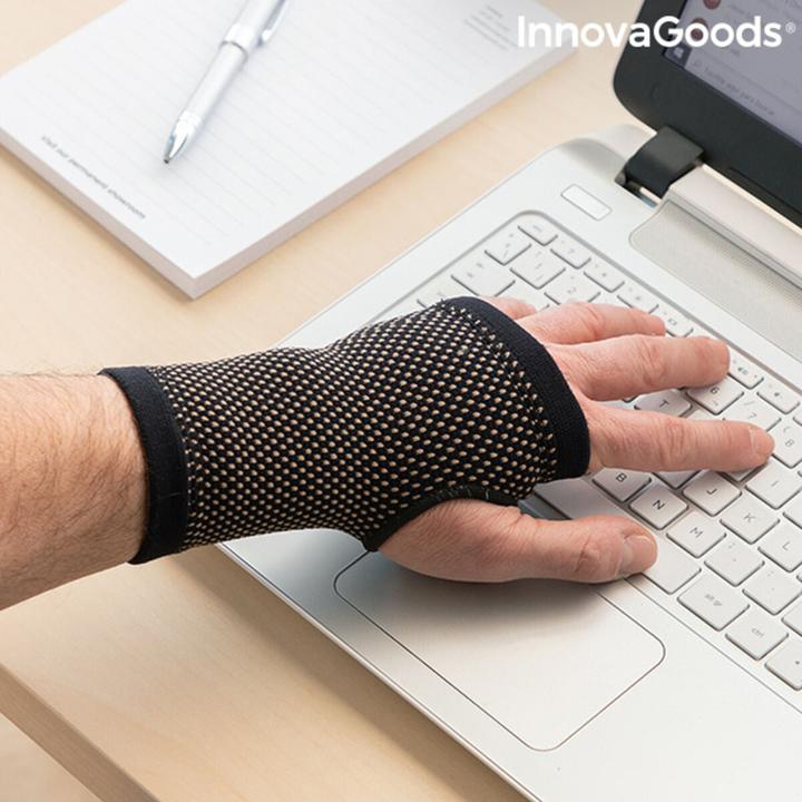 Actual product image Casativo Wrist strap for sports and leisure, copper and bamboo charcoal, L/XL (L, XL)