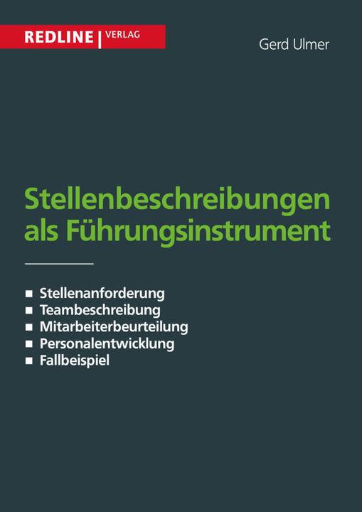 Produktbild Stellenbeschreibung als Führungsinstrument (Deutsch, Gerd Ulmer, 2001)