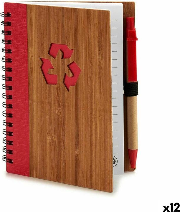 Produktbild Pincello Mini-Ringheft mit Kugelschreiber Bambus 1 x 16 x 12 cm (12 Stück)