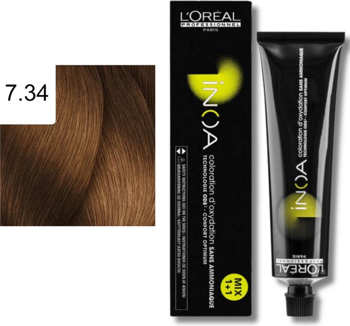 Immagine prodotto L'Oréal Professionnel INOA 7.34 Biondo medio oro rame (7.34 Biondo medio oro biondo rame)
