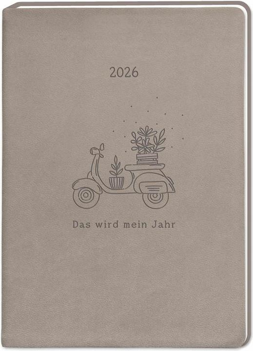 Actual product image Terminplaner Lederlook 2026 Taupe (11 x 16.5 cm, German)