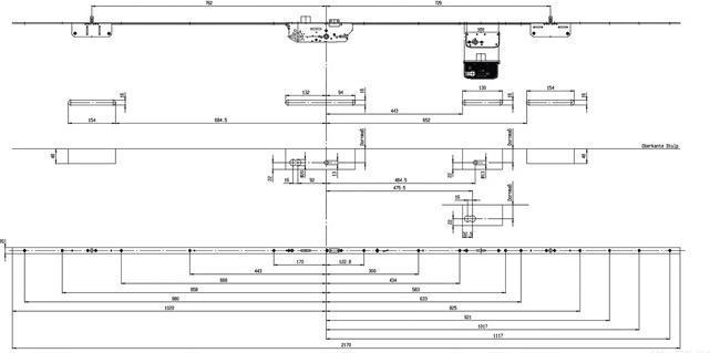 Produktbild Fuhr Mehrfachverriegelung Multisafe PZW 20/45/92/8 mm Flachstulp silberfarbig 2170 mm Bolzenriegel