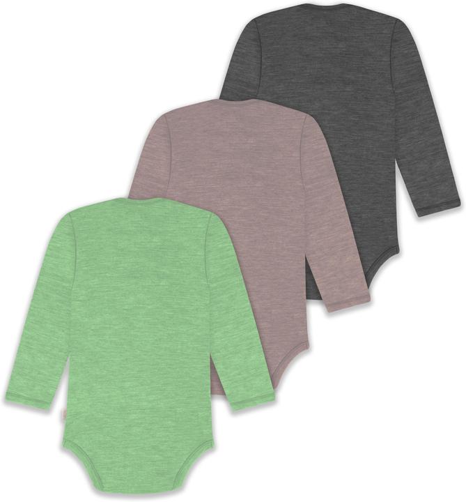 Produktbild Normani 3er Pack Baby Merino Body Langarm „Auckland" - 9383 (80)