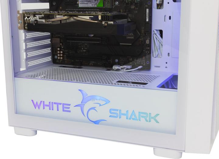 Actual product image White Shark Shark GCC-2401 Warhead-3 White 4 Fans 12cm RGB (ITX, ATX, E-ATX)