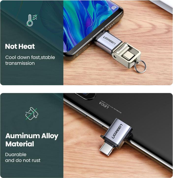 Actual product image Ugreen USB-C 3.1 to USB-A 3.0 Jack Adapter (USB Type C, USB-A)