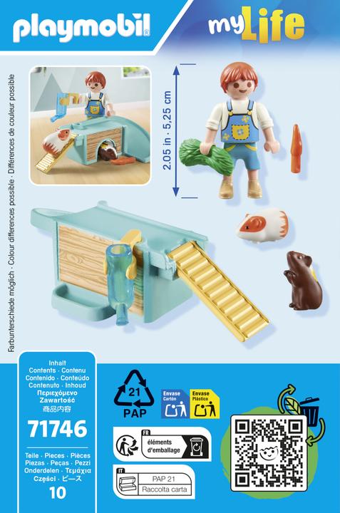 Image du produit Playmobil Garçon avec cochon d'Inde (71746, Playmobil Ma vie)
