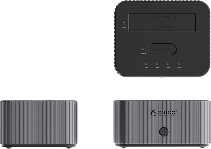 Productafbeelding Orico HDD / SSD docking station IT28E-C voor SATA 2,5inch / 3,5inch / M.2 NVMe, Grijs