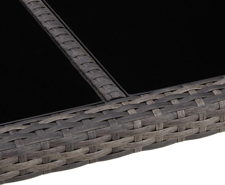 Actual product image tectake Rattan garden furniture set Porto 6+1 with protective cover