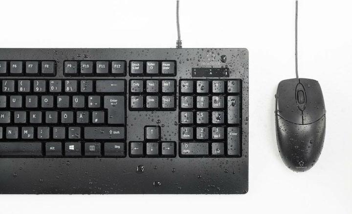 Produktbild Renkforce Abwaschbare Tastatur- und Mauskombination (Deutsches Tasten-Layout) (DE, Kabelgebunden)