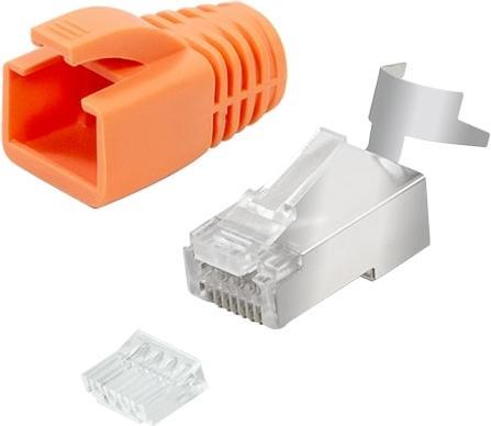 Produktbild LogiLink Cat.6A RJ45 Modular Stecker für Cat.6A & Cat.7 Verlegekabel, 10er Pack (Netzwerkkabel Stecker)