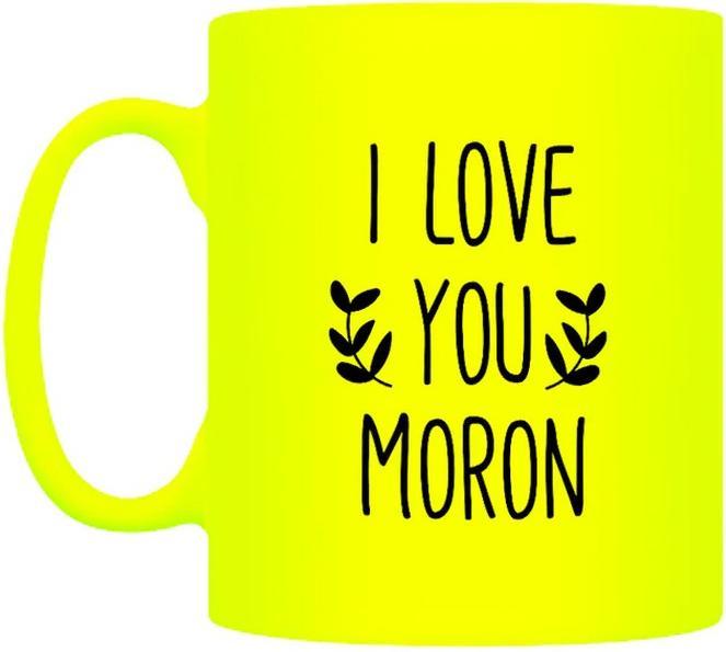 Actual product image Grindstore I Love You Moron Neon Mug