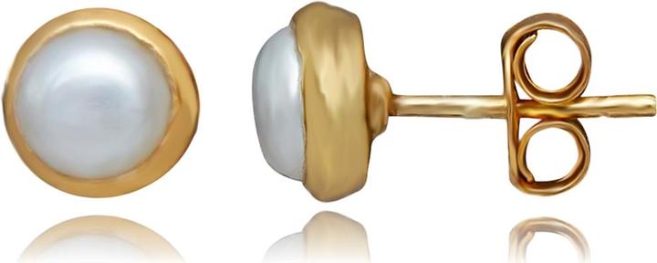 Leyda Ohrstecker Rund (vergoldet 750 / 18 K Gold, Perle, Silber 925)