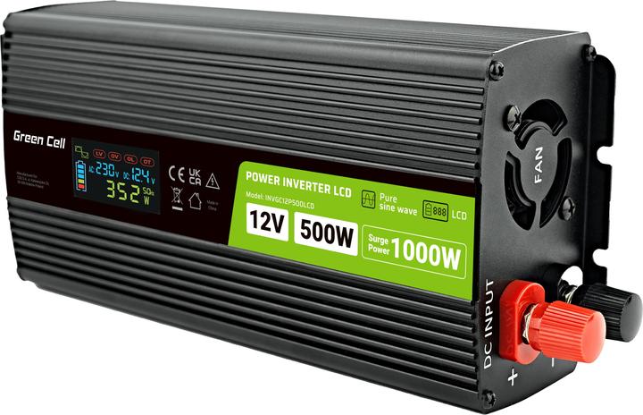 Actual product image GreenCell Przetwornica LCD /1000W Czysty sinus z wywietlaczem