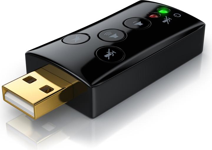 Produktbild CSL USB Soundkarte Virtual 7.1 Surround Sound, Extern, Funktionstasten, Dynamic 3D, schwarz (USB 2.0)