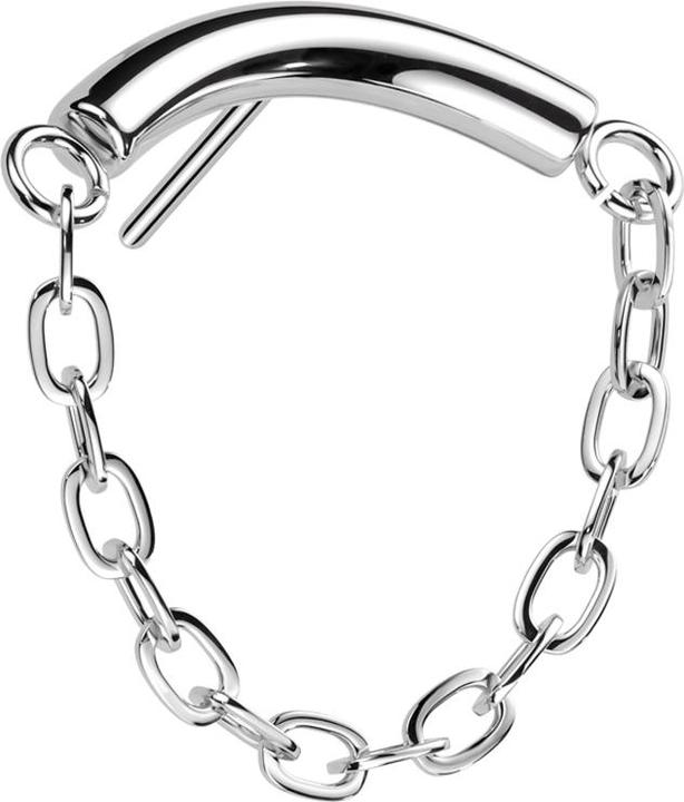 Actual product image Star Piercing Threadless bar silver pendant chain (Titanium G23, without brass)