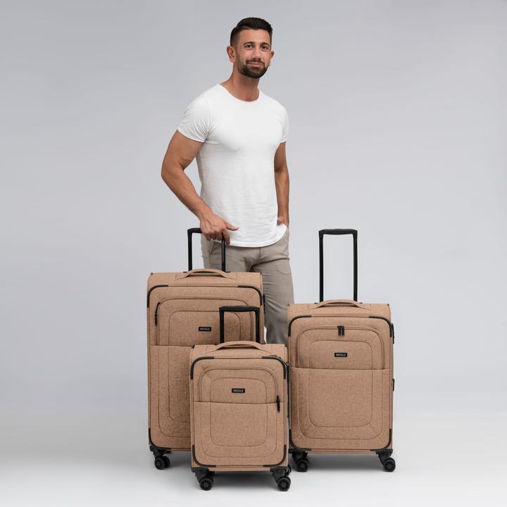 Immagine prodotto Redolz Essentials 12 THREE SET Set di valigie a 4 ruote Set di valigie a 3 pezzi con piega elastica (201 l, XL (da 115l))