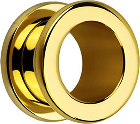 Produktbild Star Piercing Flesh Tunnel vergoldet mit abgerundeten Ecken (ohne Messing, Chirurgenstahl 316L)
