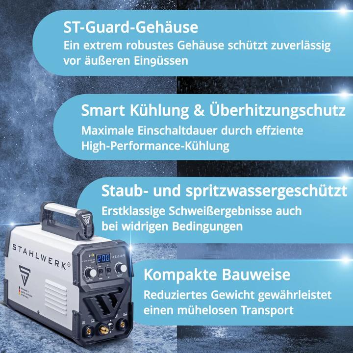 Actual product image Stahlwerk DC TIG 200 ST IGBT welding machine with 200 amps and MMA electric hand
