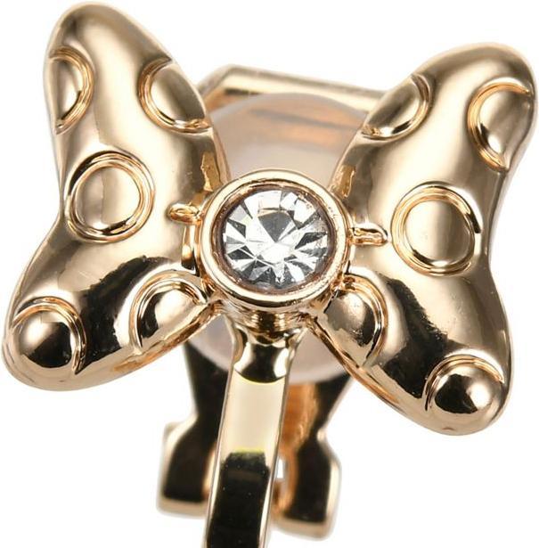 Disney Minnie Ohrring (für ein Ohr) mit Punkteschleife (Zinklegierung, Silikon, Messing)