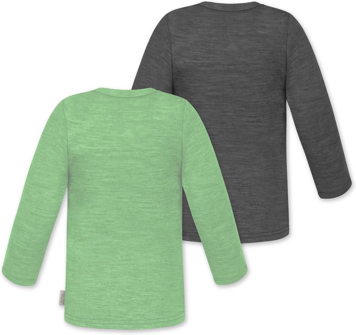 Produktbild Normani 2er Pack Baby Merino Longsleeve „Taupo" - 9473 (74, 80)