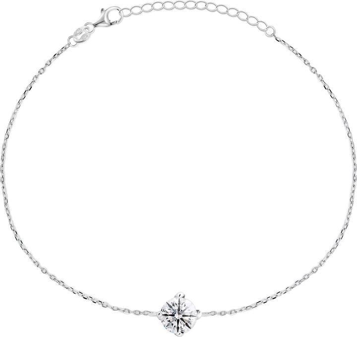 Brilio Silver - Elegant silver bracelet with zircon BRC23W