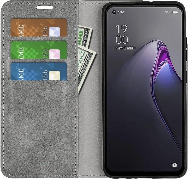 Produktbild Cover-Discount OPPO Reno8 - Stand Flip Case Hülle grau (Oppo Reno 8)