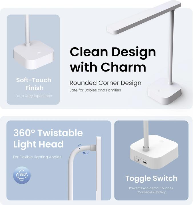 Image du produit Yeelight Jasmine Rechargeable Desk Lamp –⁠⁠⁠⁠⁠⁠ YLYTD-0039