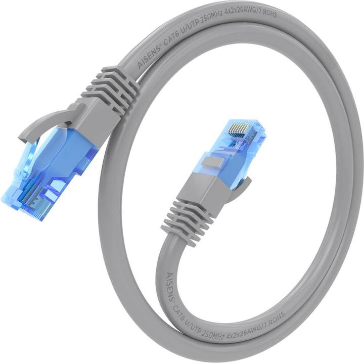Image du produit Aisens CABLE RED LATIGUILLO RJ45 CAT.6 UTP AWG26 CCA GRIS 30CM (U/UTP, CAT6, 0.30 m)