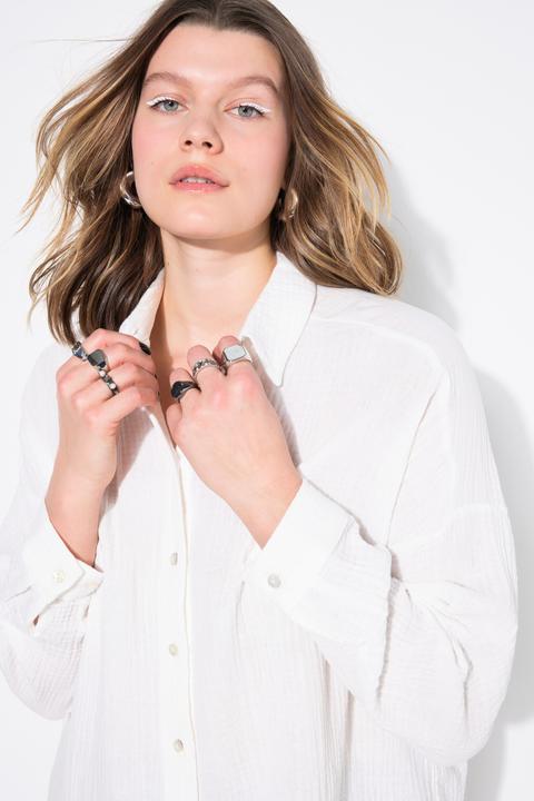 Produktbild Studio Untold Musselin Bluse, oversized, Hemdkragen, Langarm (54)