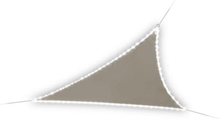 Produktbild Perel SONNENSEGEL MIT LED-BELEUCHTUNG - DREIECKIG - 3.6 x 3.6 x 3.6 m - TAUPE