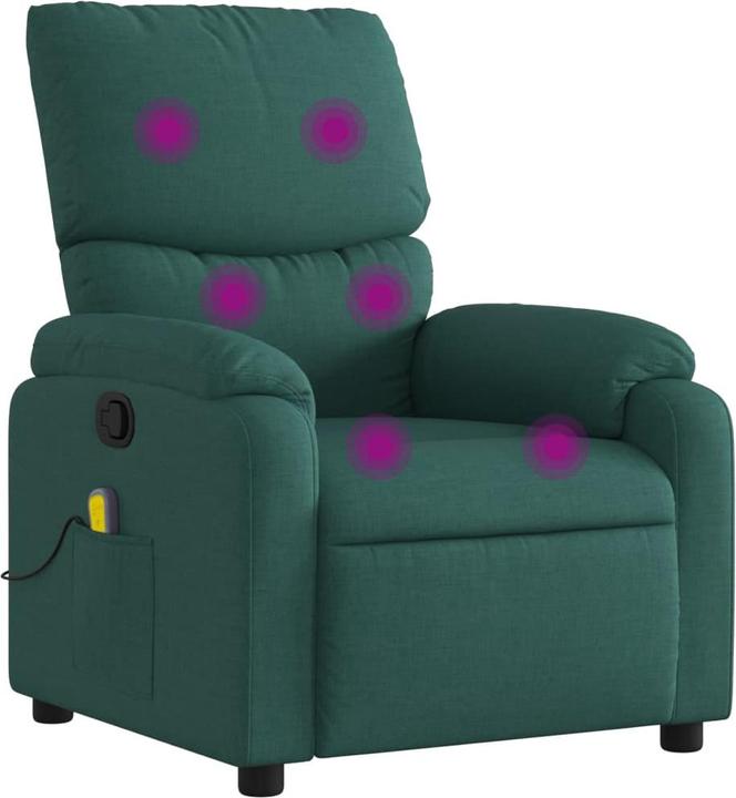 Immagine prodotto VidaXL Poltrona massaggiante in tessuto verde scuro,Colore: verde scuro,Materiale