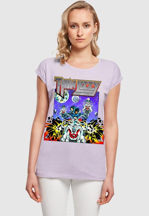 Actual product image Merchcode Ladies Thin Lizzy - TL Rocker Extended Shoulder Tee - 181483 (S)