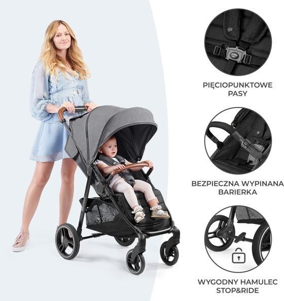 Image du produit KinderKraft wzek spacerowy Grande + rose 22kg